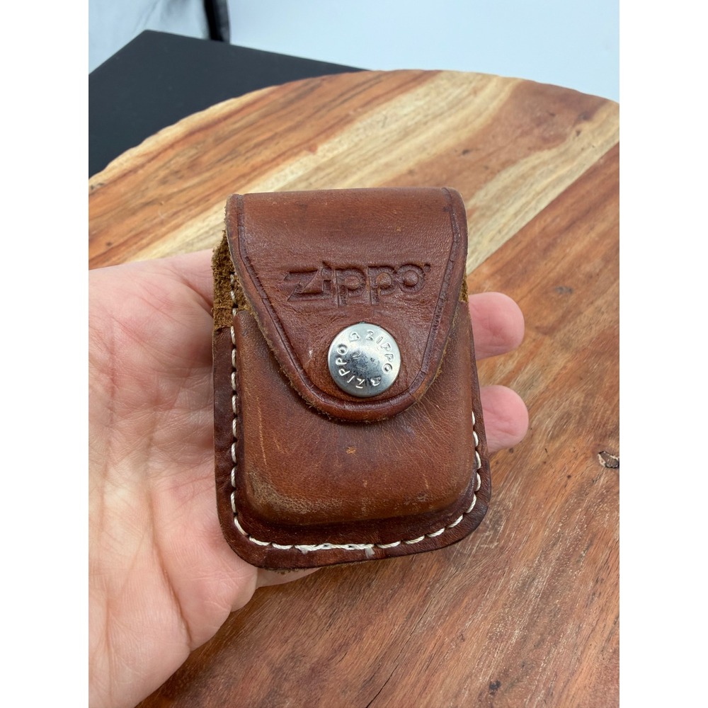Zippo Lighter Pouch Accessory Unisex OS Brown Leather Belt Clip Made in USA